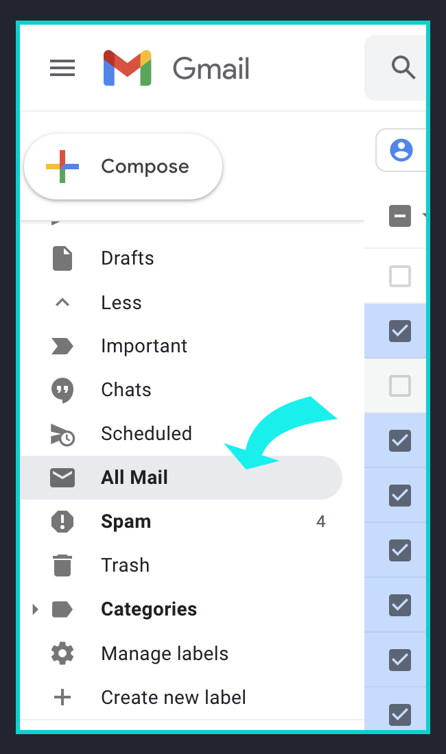 A screenshot of the gmail email settings.